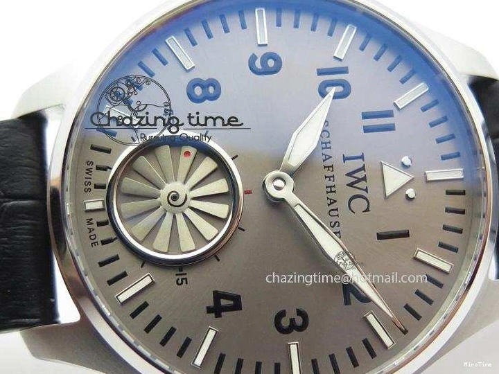 MIROTIME 0312 Compact Big Pilot “Markus Buhler” IW5003 Turbine V6F Best Edition Grey Dial On Leather Strap A 7314